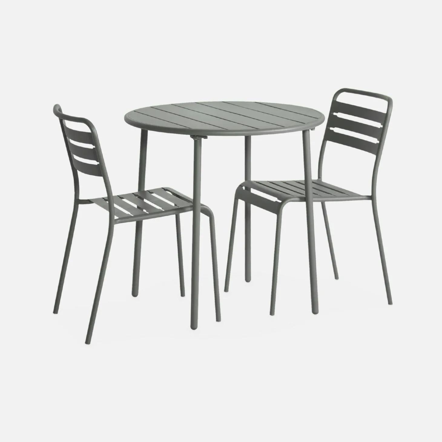 2-seater round steel garden table