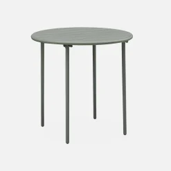 2-seater round steel garden table