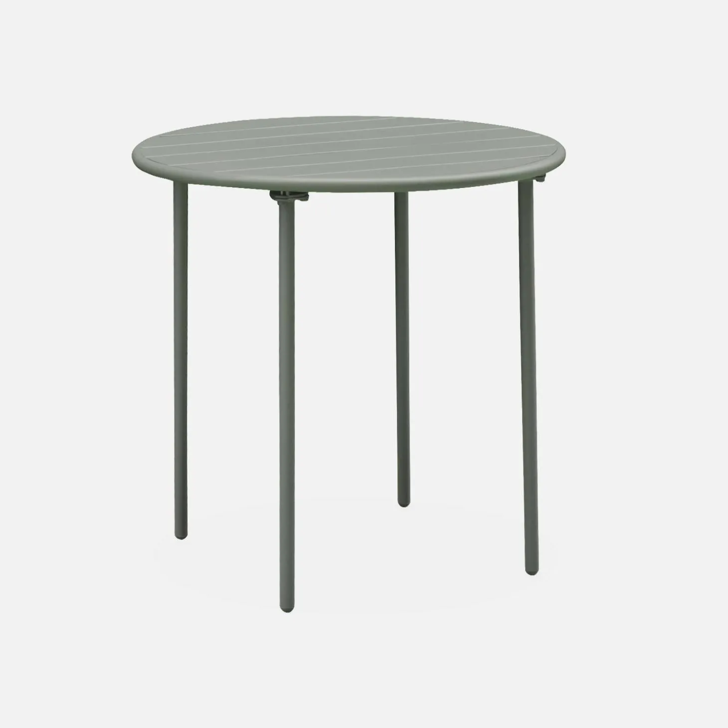 2-seater round steel garden table