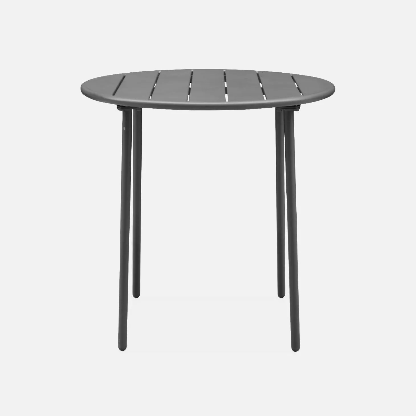 2-seater round steel garden table