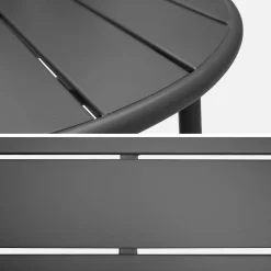2-seater round steel garden table