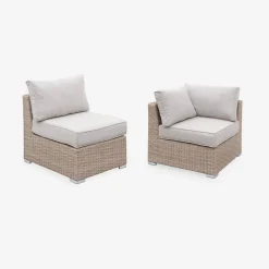 12-14 seater round woven resin garden sofa set