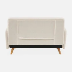 2-seater scandinavian convertible sofa with boucle fabric
