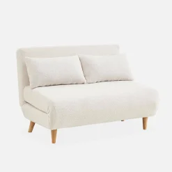 2-seater scandi-style folding sofa bed