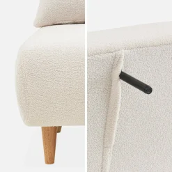 2-seater scandi-style folding sofa bed