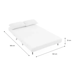 2-seater scandi-style folding sofa bed