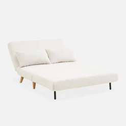 2-seater scandi-style folding sofa bed