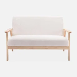 2-seater scandi-style loveseat sofa in boucle fabric