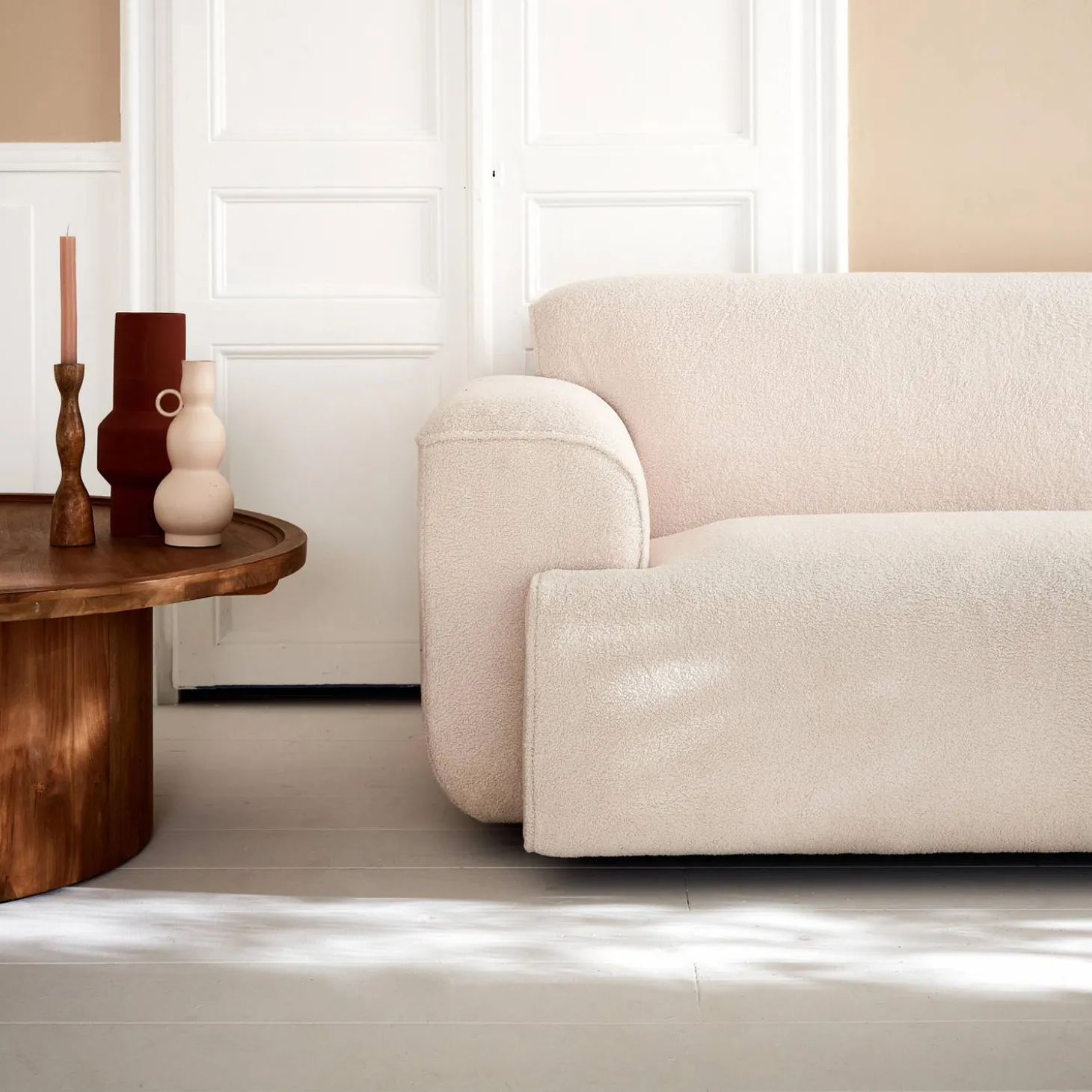 3-seater sofa in boucle fabric