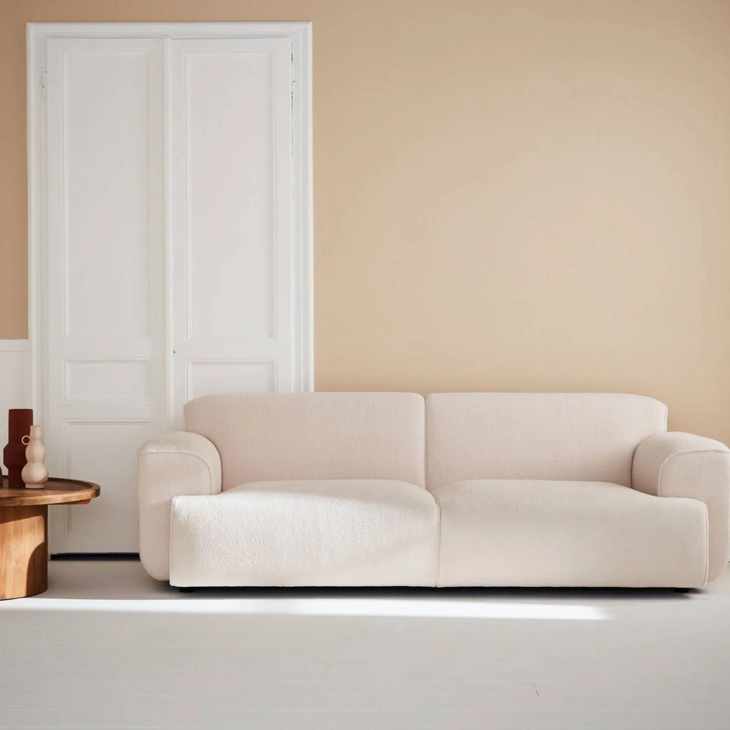 3-seater sofa in boucle fabric