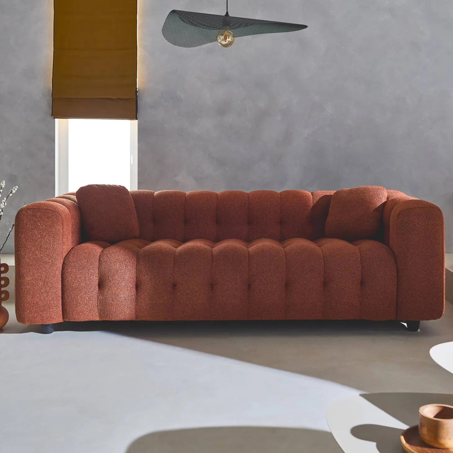 3-seater sofa, upholstered in textured boucle fabric