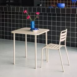 2-seater square steel garden table