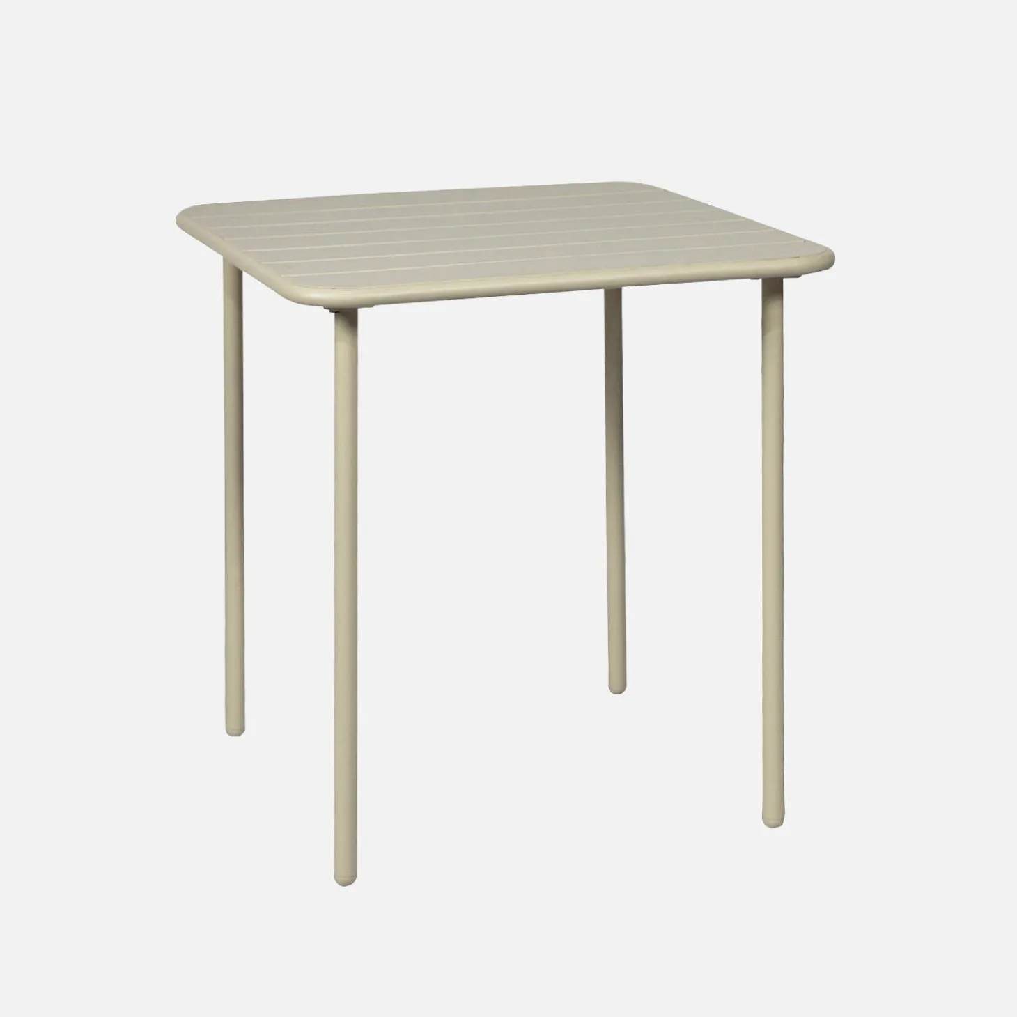 2-seater square steel garden table