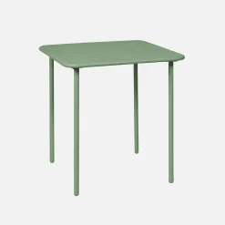 2-seater square steel garden table