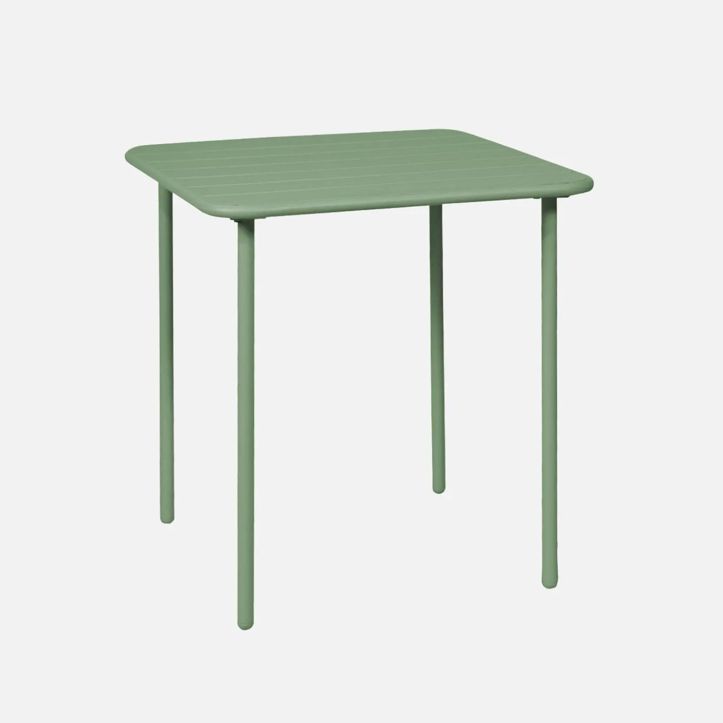 2-seater square steel garden table
