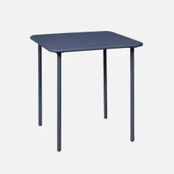 2-seater square steel garden table