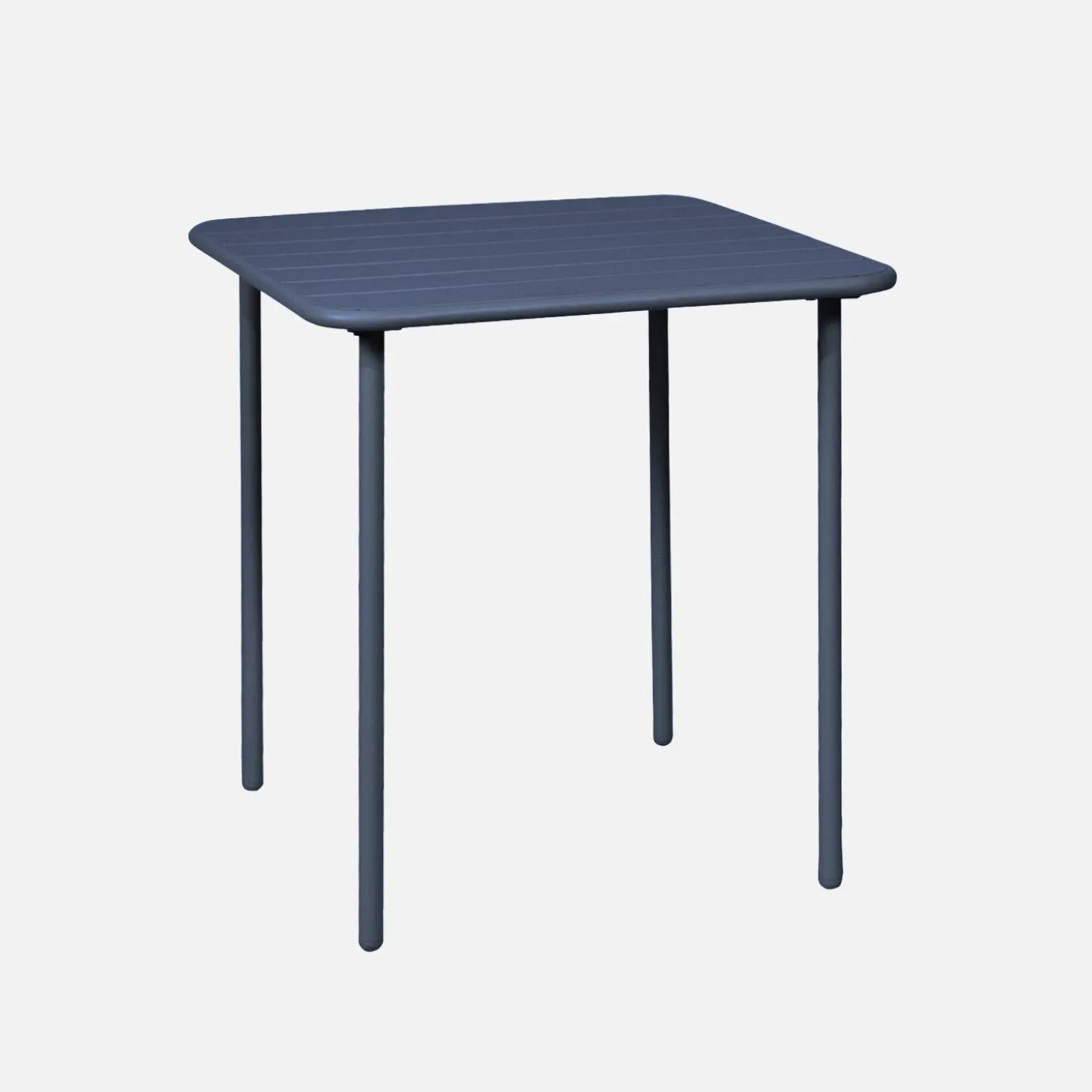 2-seater square steel garden table
