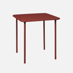 2-seater square steel garden table