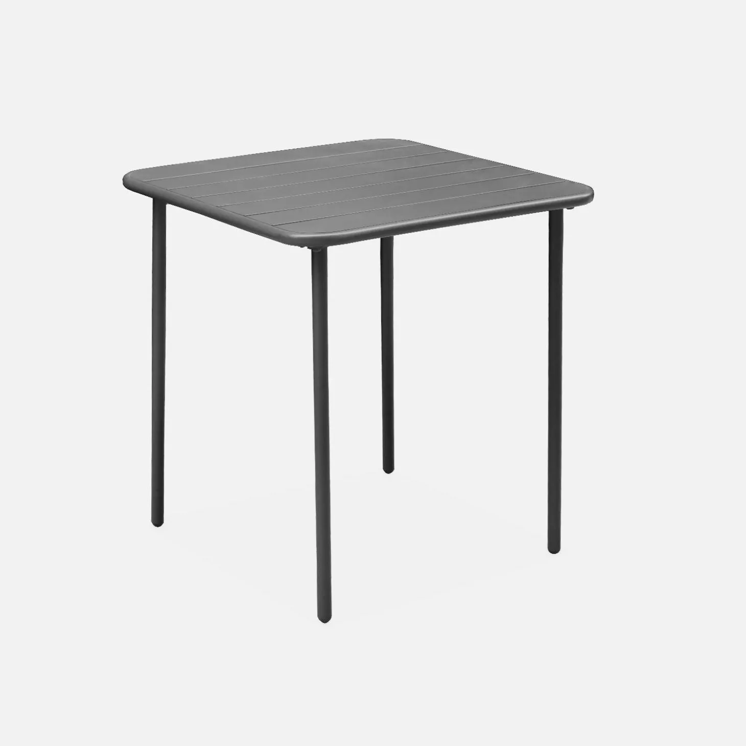 2-seater square steel garden table