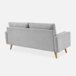 3-seater tufted fabric sofa