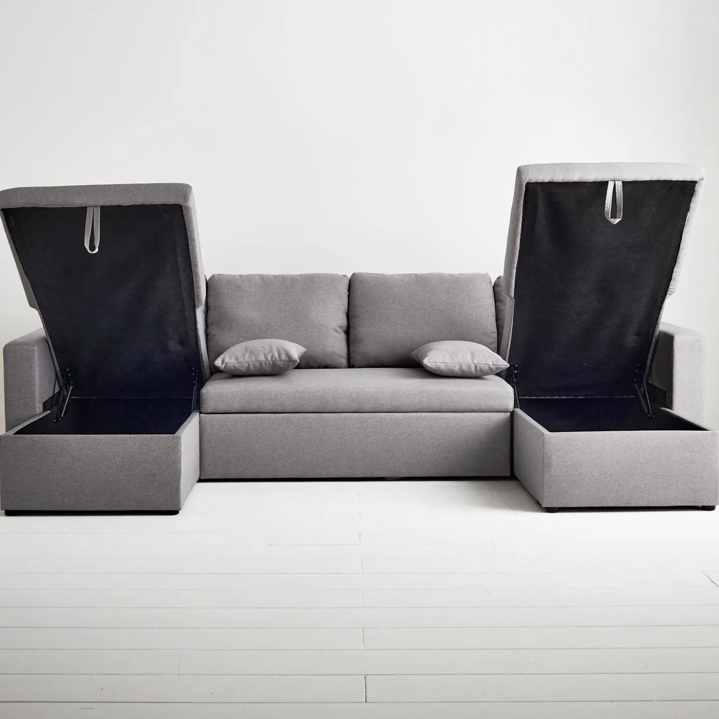 4-seater u shaped sofa bed in fabric