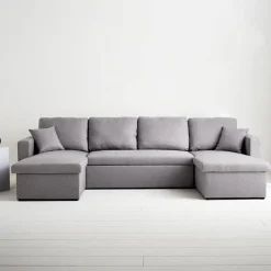4-seater u shaped sofa bed in fabric