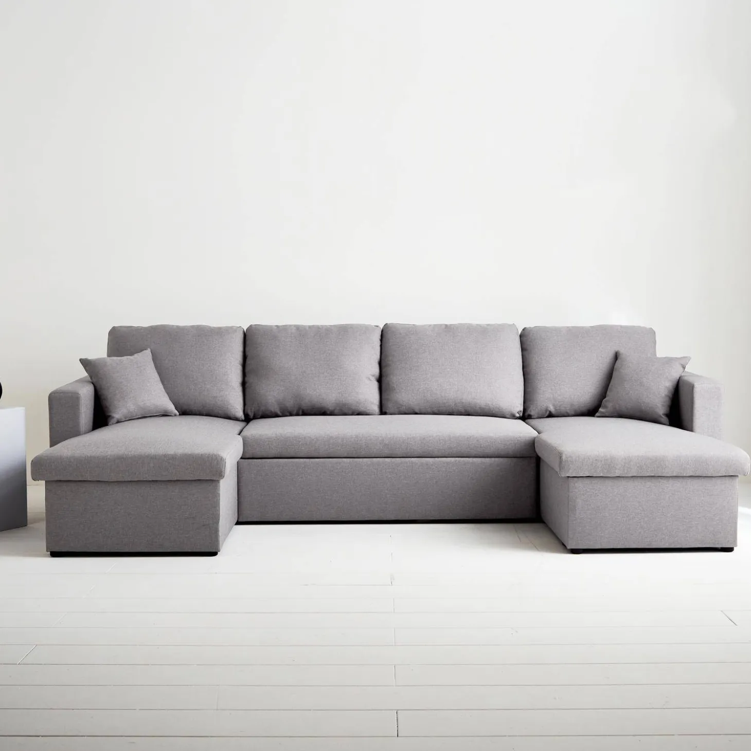 4-seater u shaped sofa bed in fabric