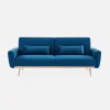 3-seater velvet convertible sofa bed