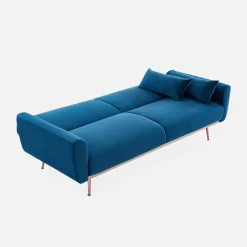 3-seater velvet convertible sofa bed