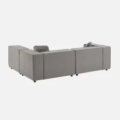 3-4-seater water-repellent modular sofa with 1 footstool