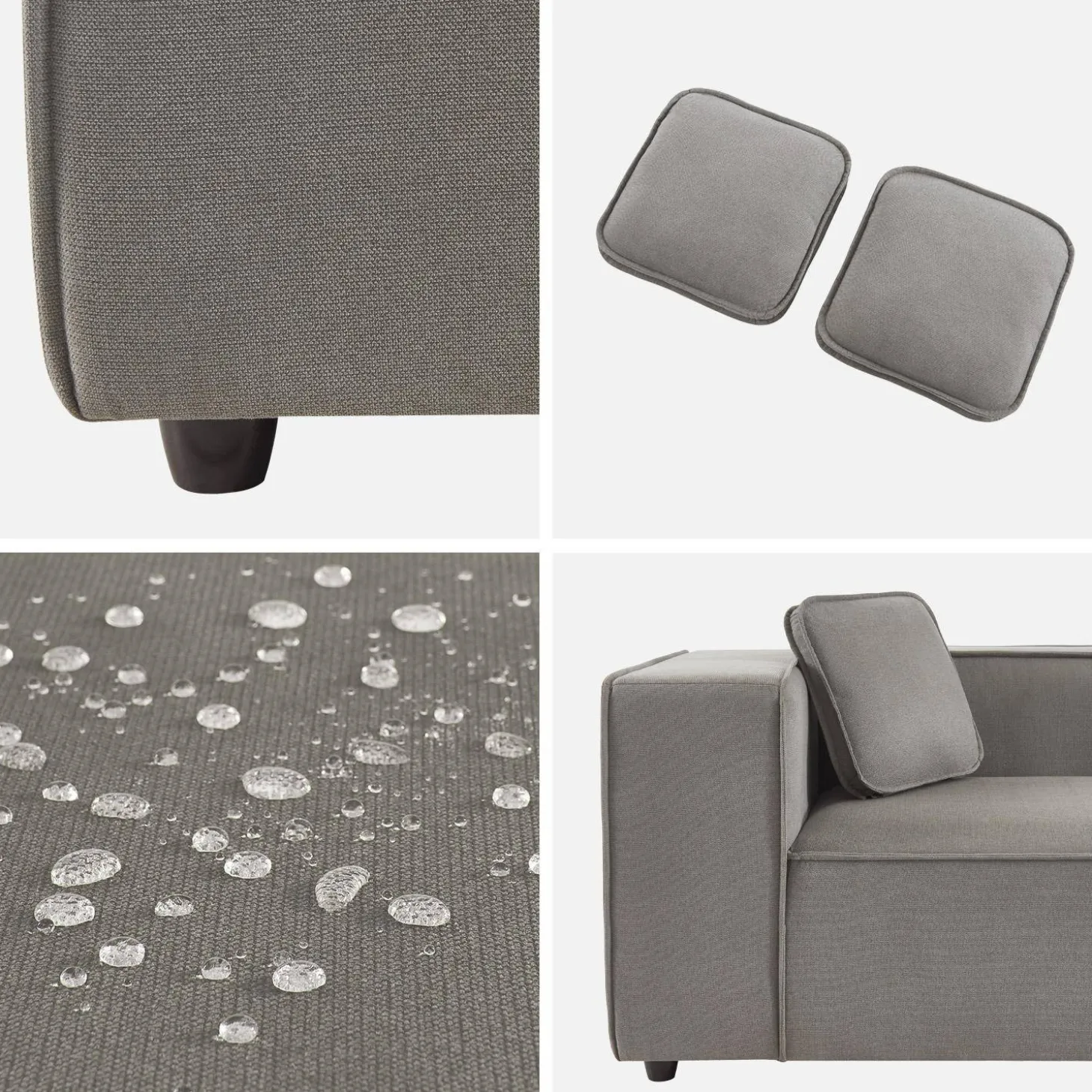 2-seater water-repellent, modular sofa