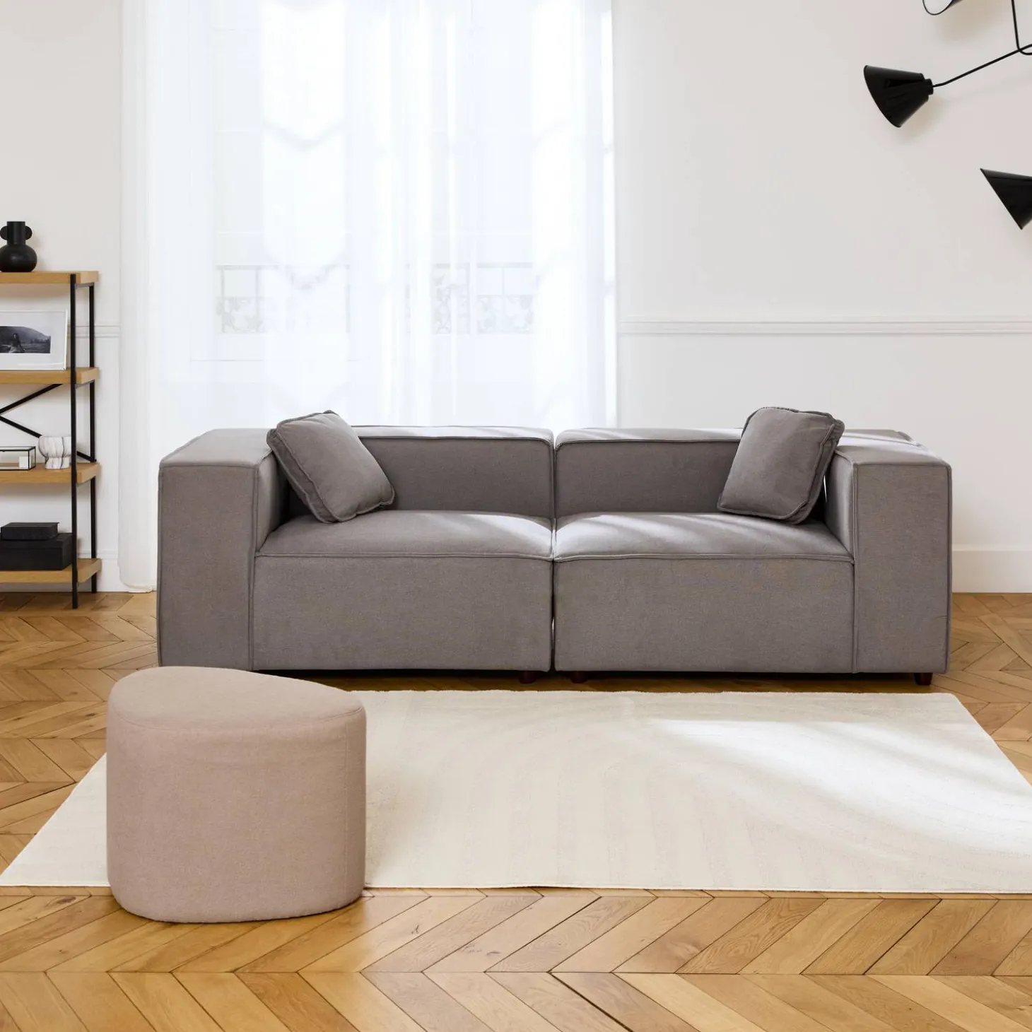 2-seater water-repellent, modular sofa