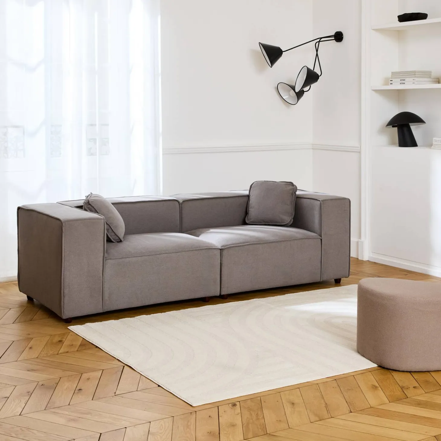 2-seater water-repellent, modular sofa