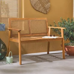 2-seater wooden bench