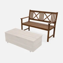 3-seater wooden bench