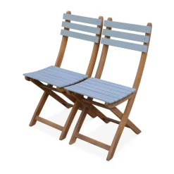 2-seater wooden bistro garden table with chairs