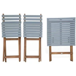 2-seater wooden bistro garden table with chairs