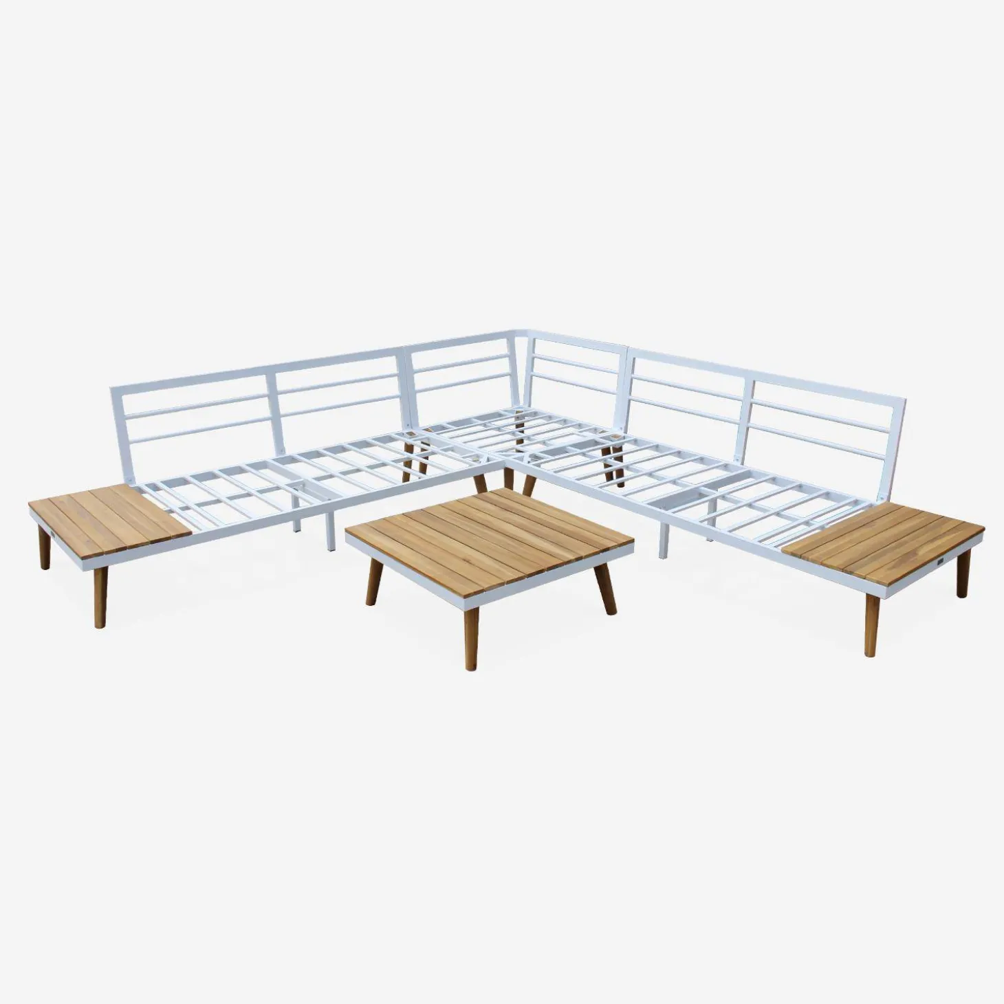 5-seater wooden corner garden sofa set