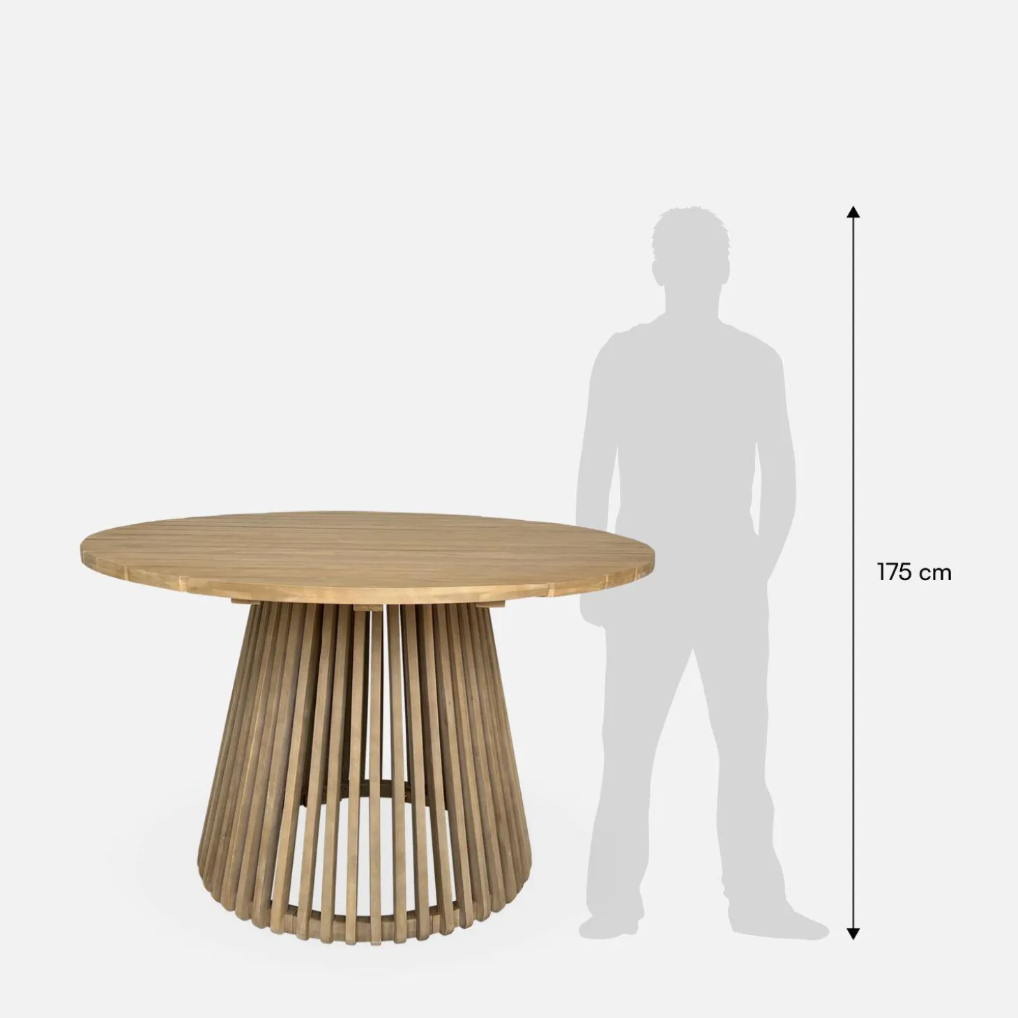 4-seater wooden dining table, indoor/outdoor
