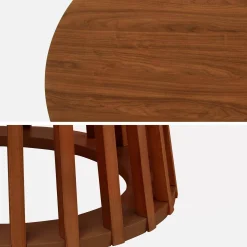4-seater wooden-effect dining table with spruce legs