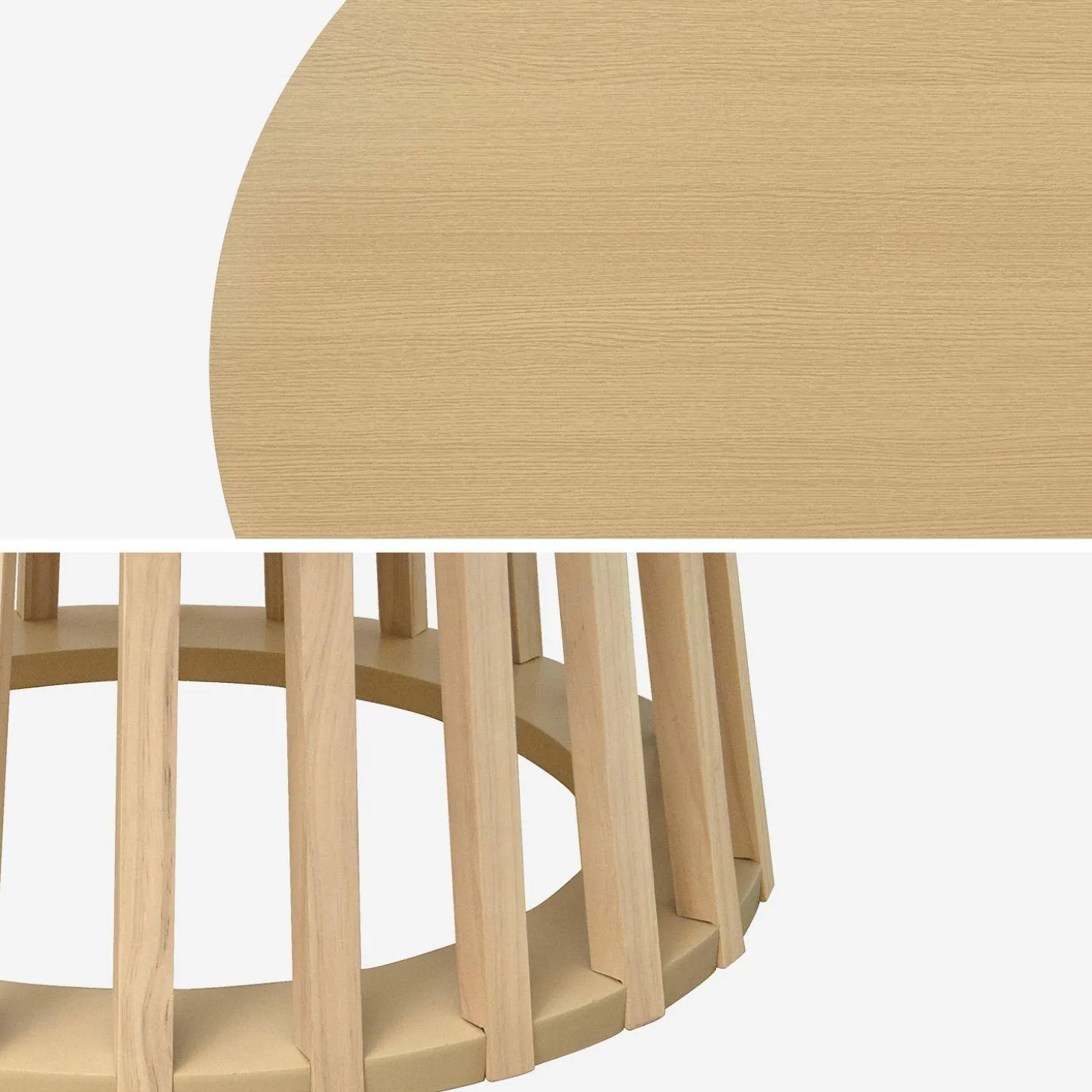 4-seater wooden-effect dining table with spruce legs