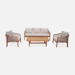 5-seater wooden garden furniture set
