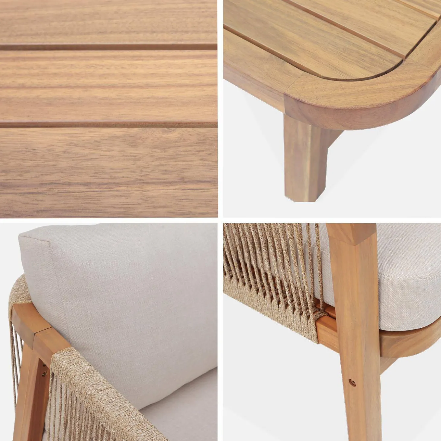 5-seater wooden garden furniture set