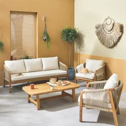 5-seater wooden garden furniture set