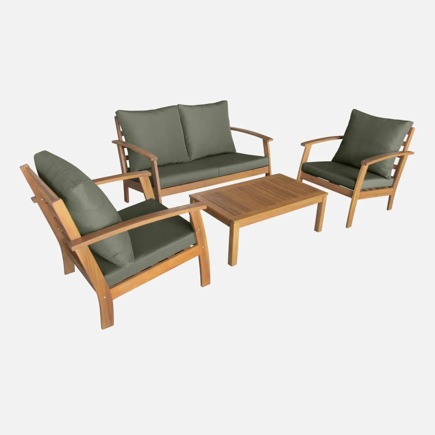 4-seater wooden garden sofa set