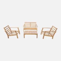 4-seater wooden garden sofa set