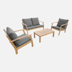 4-seater wooden garden sofa set