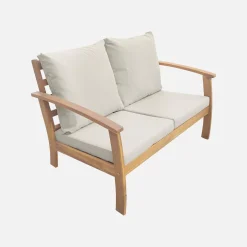 4-seater wooden garden sofa set