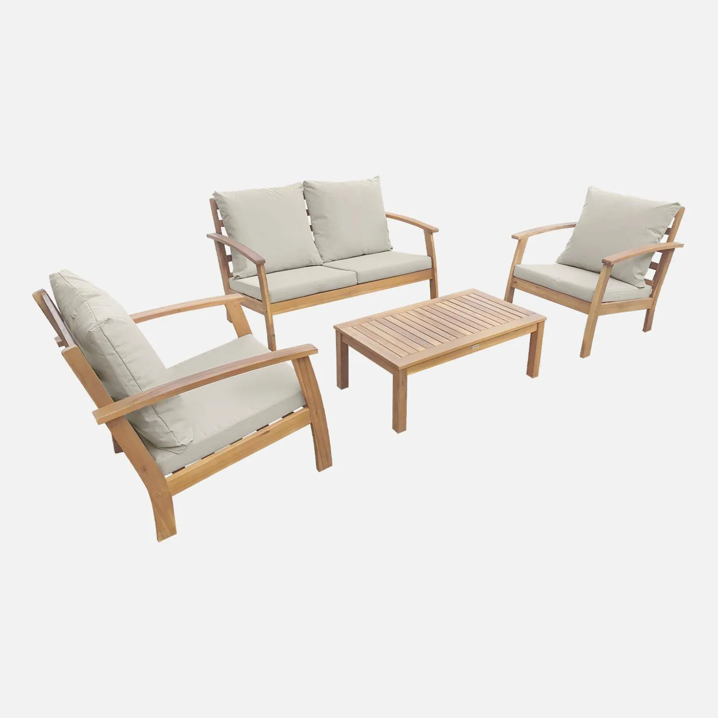 4-seater wooden garden sofa set