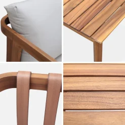 4-seater wooden garden sofa set